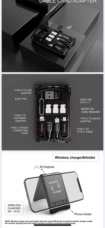 Multifunctional Travel Survival Card All-in-One Data Cable