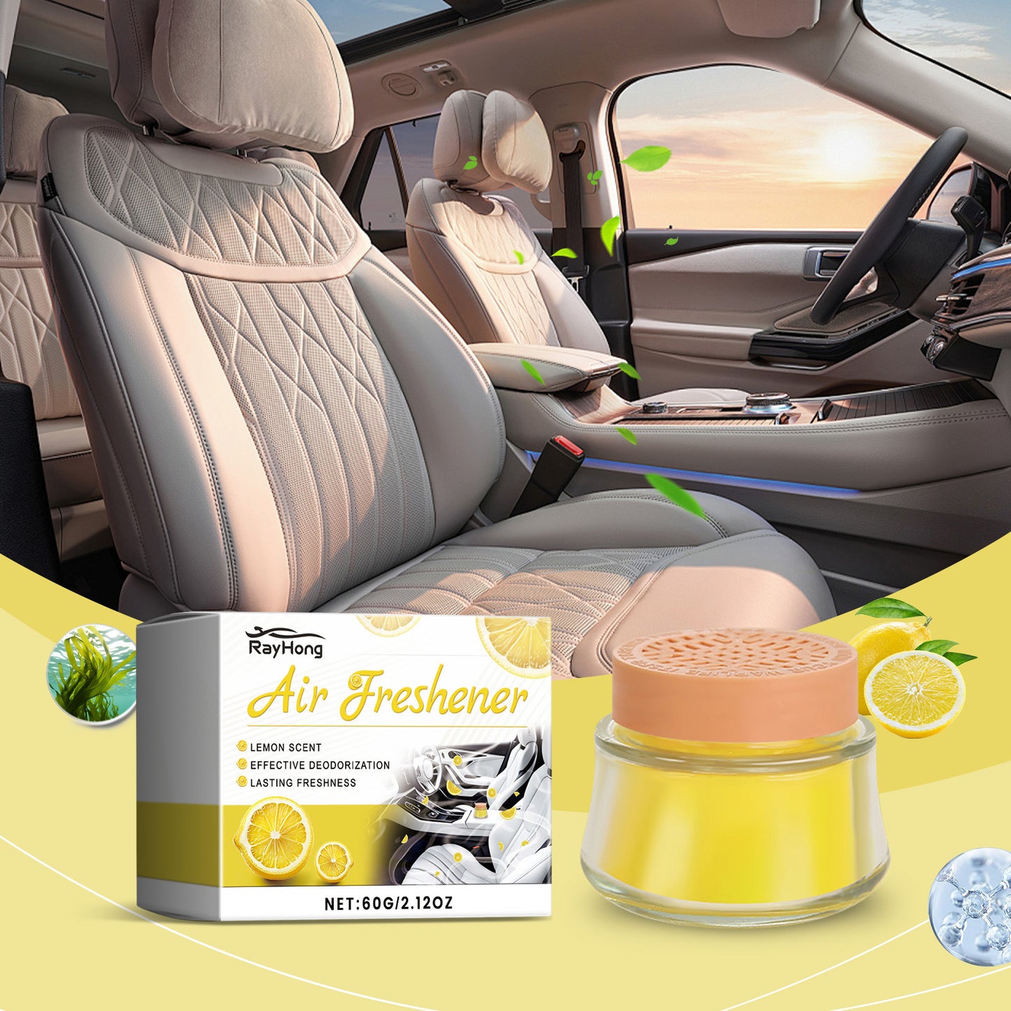 Lemon Flavor Solid Car Portable